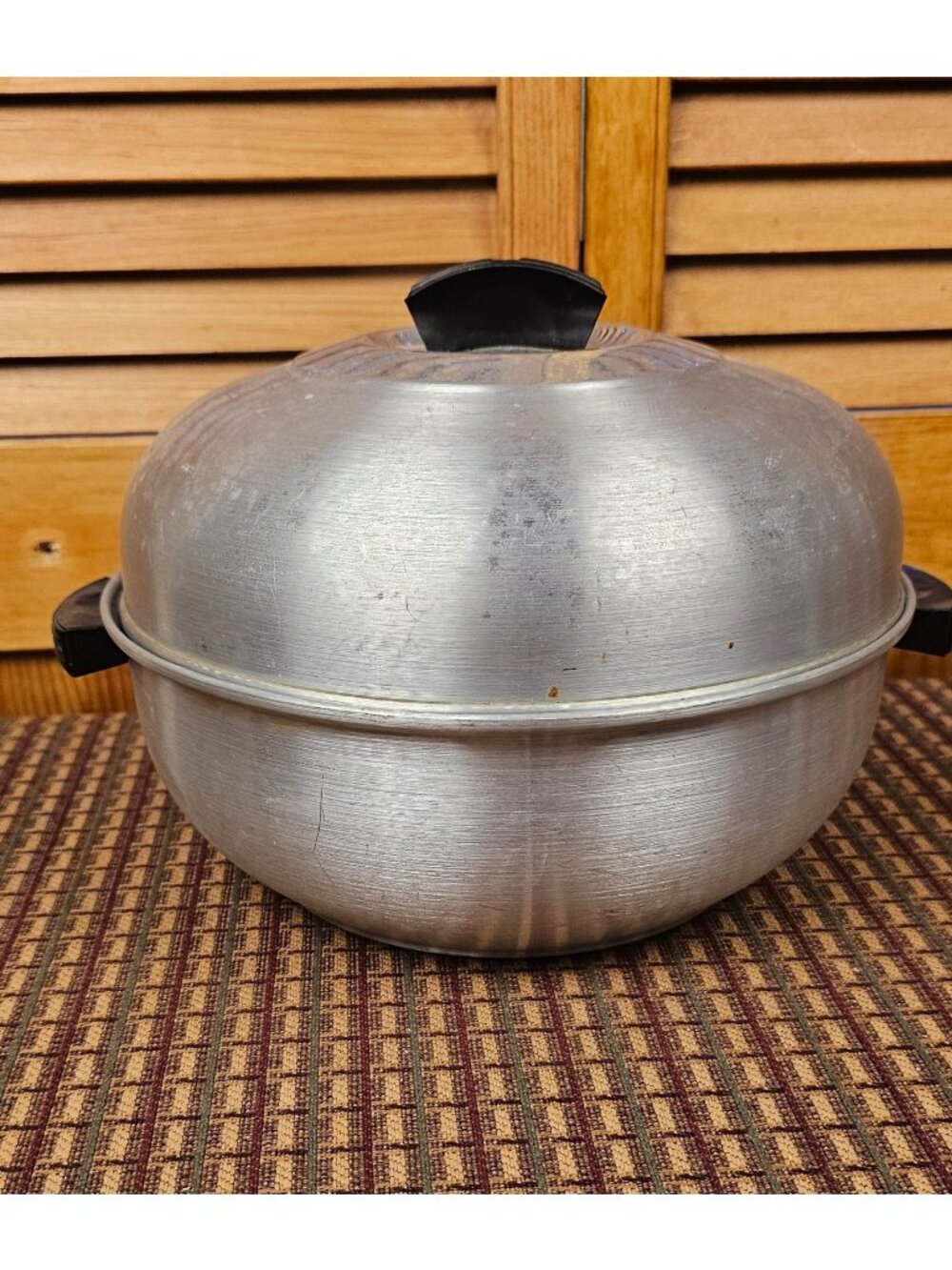 Vintage Aluminum 3-Piece Dutch Oven Steamer Set With Lid & Handles – 9" Diameter